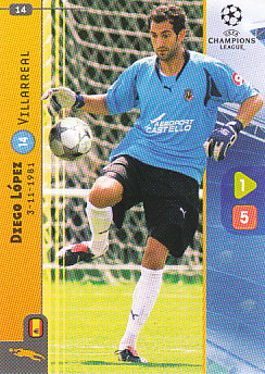 Diego Lopez Villarreal 2008/09 Panini Champions League #14